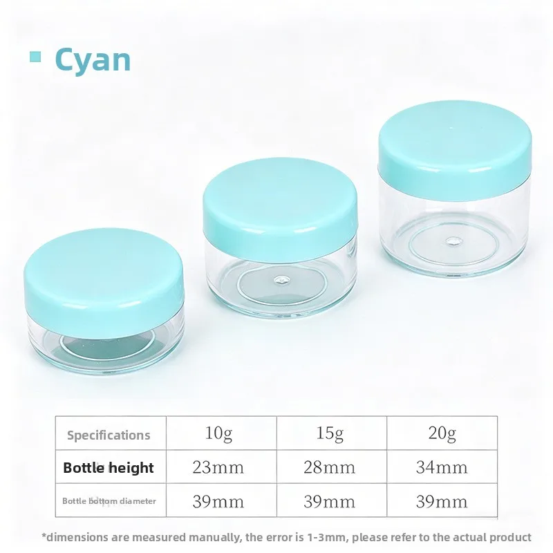 10-20g Round Transparent Plastic Cosmetic Sample Cream Jar Travel Pot