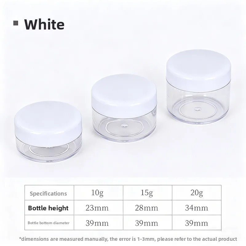 10-20g Round Transparent Plastic Cosmetic Sample Cream Jar Travel Pot