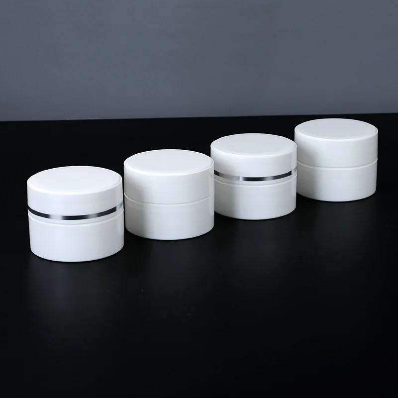 10-30g PP Double Layer Cream Jar Silver Edge Refillable Skincare Pot
