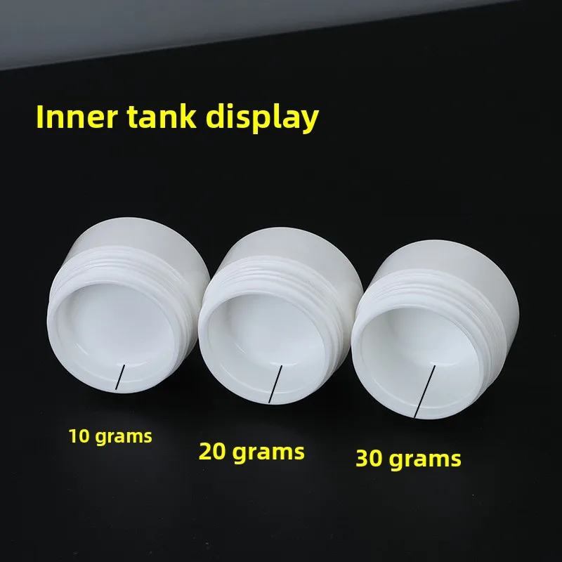 10-30g PP Double Layer Cream Jar Silver Edge Refillable Skincare Pot